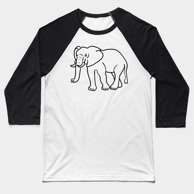 Stick figure elephant Baseball T-Shirt by WelshDesigns